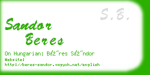 sandor beres business card